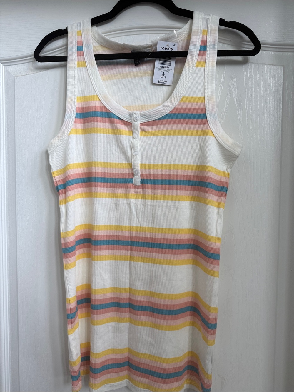 Torrid New w tags! Striped Henley Tank Top